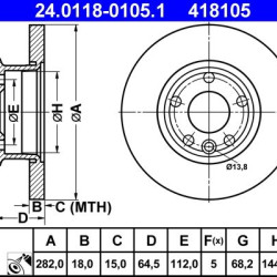 24.0118-0105.1 701615301B ΔΙΣΚΟΠΛΑΚΕΣ ΕΜΠ. 282mm