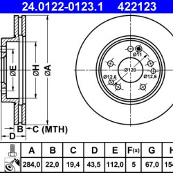 24.0122-0123.1 1244211612 ΔΙΣΚΟΠΛΑΚΕΣ ΕΜΠ. 284mm