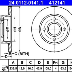 24.0112-0141.1 1019598 ΔΙΣΚΟΠΛΑΚΕΣ ΕΜΠ. 239mm