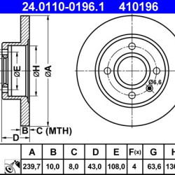 24.0110-0196.1 5022652 ΔΙΣΚΟΠΛΑΚΕΣ ΕΜΠ. 239mm