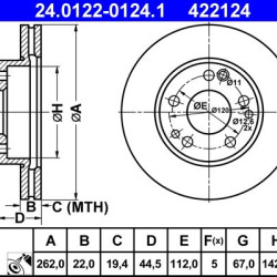 24.0122-0124.1 2014211312 ΔΙΣΚΟΠΛΑΚΕΣ ΕΜΠ. 262mm
