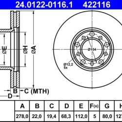 24.0122-0116.1 1264210012 ΔΙΣΚΟΠΛΑΚΕΣ ΕΜΠ. 278mm