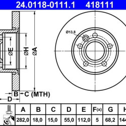 24.0118-0111.1 701615301G ΔΙΣΚΟΠΛΑΚΕΣ ΕΜΠ. 282mm 15"