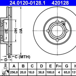 24.0120-0128.1 6N0615301D ΔΙΣΚΟΠΛΑΚΕΣ ΕΜΠ. 256mm