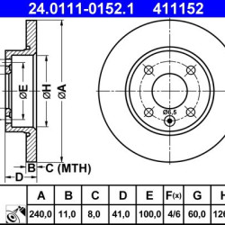 24.0111-0152.1 569020 ΔΙΣΚΟΠΛΑΚΕΣ ΕΜΠΡ. 240mm