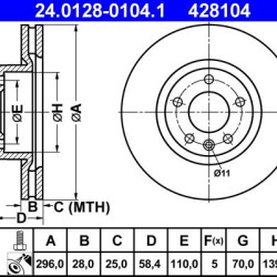 24.0128-0104.1 569044 ΔΙΣΚΟΠΛΑΚΕΣ ΕΜΠΡ. 296mm