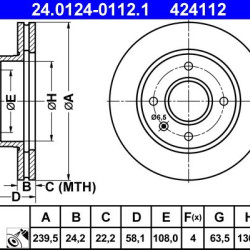 24.0124-0112.1 1595875 ΔΙΣΚΟΠΛΑΚΕΣ ΕΜΠΡ. 239mm
