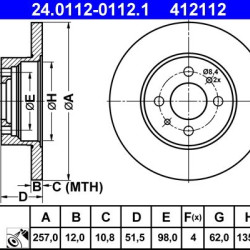 24.0112-0112.1 4448411 ΔΙΣΚΟΠΛΑΚΕΣ ΕΜΠΡ. 257mm