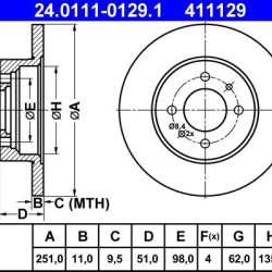 24.0111-0129.1 4377102 ΔΙΣΚΟΠΛΑΚΕΣ ΕΜΠΡ. 251mm