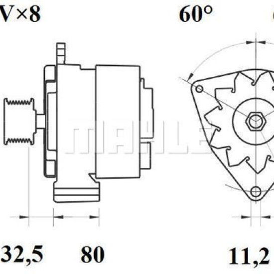 0091549802 ΔΥΝΑΜΟ 24V/80A   ΟΜ 906LA